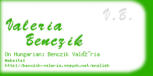 valeria benczik business card